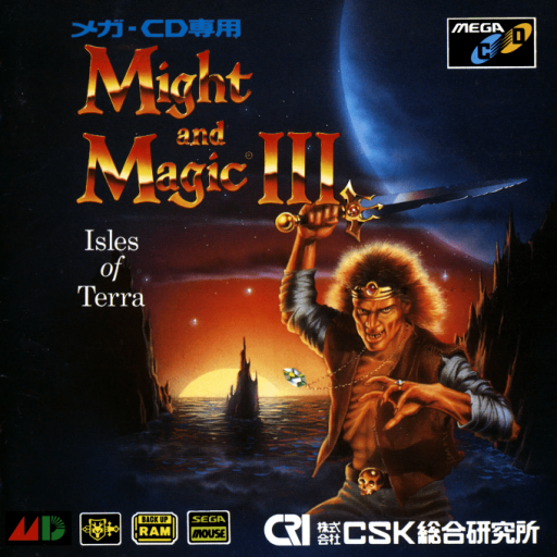Might and Magic III - Isles of Terra (Japan) Sega CD Game Cover